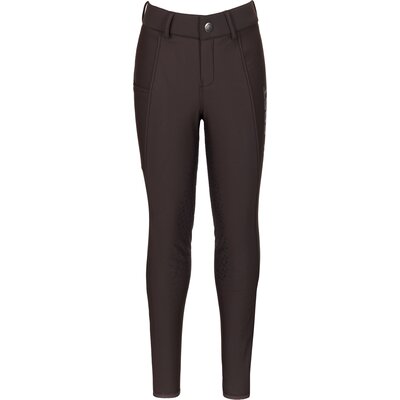black forest kids Softshell Grip-Vollbesatz-Reithose dark choco | 152