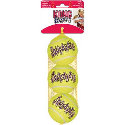 HUNTER KONG Airdog Squeakair Balls gelb | M (3 Stück, Ø 6,2 cm)