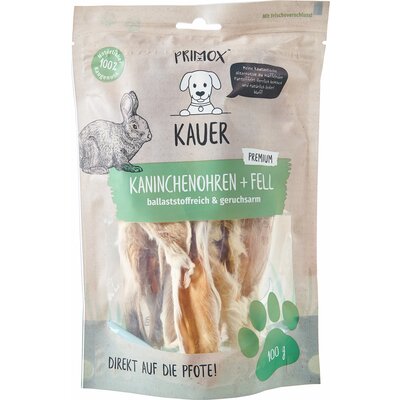 PRIMOX Kaninchenohren mit Fell 100g