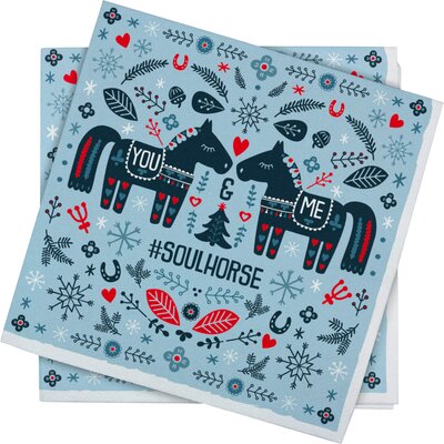 Soulhorse Servietten darkblue/brickred | NORDIC HAR
