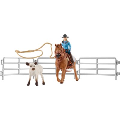 Schleich Farm World Team Roping mit Cowgirl 