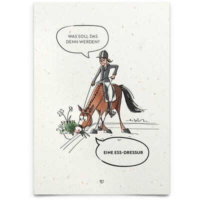 mrs. RIDE Strohpapier-Postkarten Ess Dressur