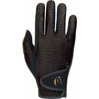 Cheval de Luxe Reithandschuhe in Croco-Optik chocolate | L