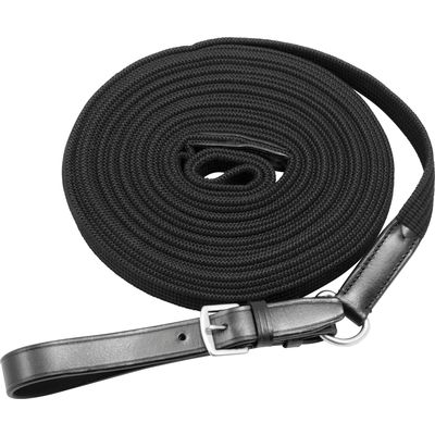 Loesdau Longe mit Lederschlaufe, 8 m schwarz | 8 m