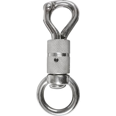 Loesdau Panikhaken mit Drehverschluss und Wirbel silber | RUND