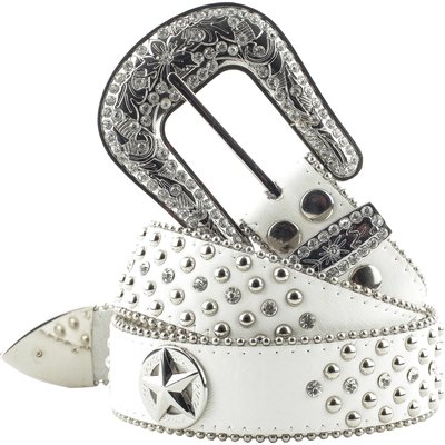 STARS & STRIPES Gürtel mit Glitzer, Nieten und Conchos 