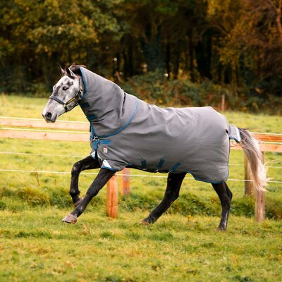 HORSEWARE Outdoor-/Weidedecke RHINO Hexstop Plus mit Vari-Layer grey indigo | 130 cm