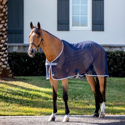 Horseware Fliegendecke AMIGO Net Cooler navy/titaniumgrey | 160 cm