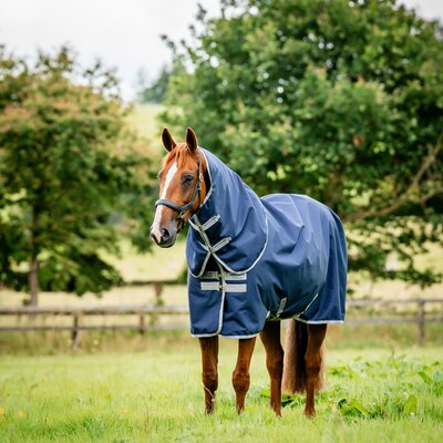 HORSEWARE Weidedecke AMIGO Ripstop 900 Plus 200 g navy/titanium grey | 130 cm