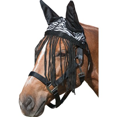 IRISh INNOVATION Fliegenhaube mit Fransenstirnband zebra | X-Warmblut