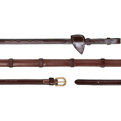 Dy'on Gummizügel mit 7 Lederstegen D COLLECTION braun | Warmblut