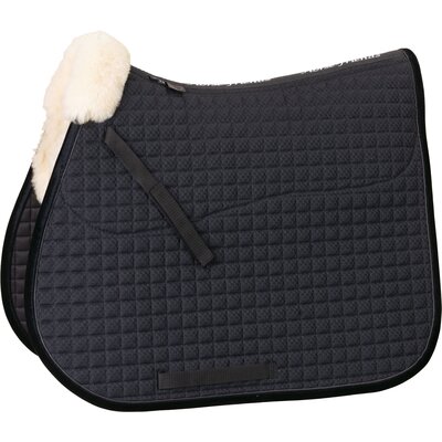 Horse-friends Lammfell-Schabracke Mesh black/nature | Warmblut/Vielseitigkeit