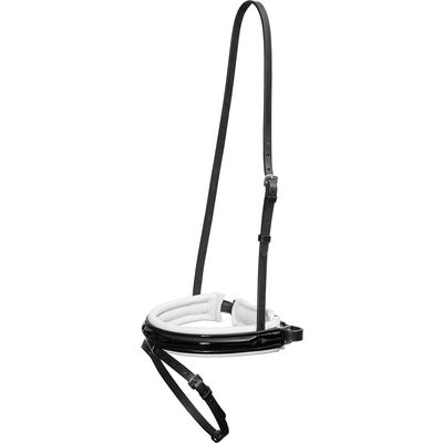 Schwedisches Reithalfter Soft & Lack schwarz/weiß | Warmblut