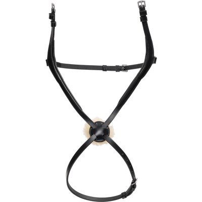 MONTIVUM Mexikanisches Reithalfter mit Fell schwarz | Warmblut
