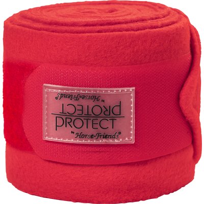 PROTECT by Horse-Friends Fleecebandagen für Ponys rot | Pony(2,9 m x 8,5 cm)
