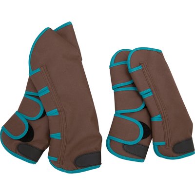 Mini-Shetty-Transportgamaschen, PROTECT by Horse-Friends braun/petrol