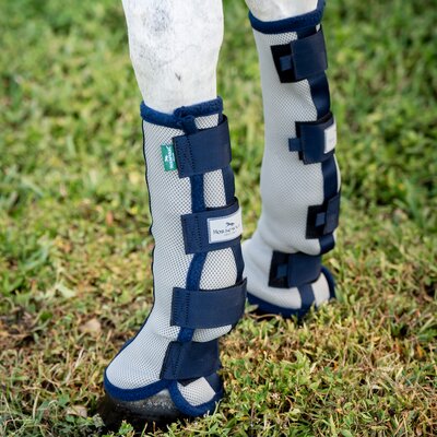 HORSEWARE Fly Boots, für Vorder- oder Hinterbeine silver/navy | WB