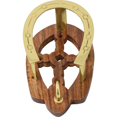 Loesdau Trensenhalter Hufeisen Messing | HOLZ