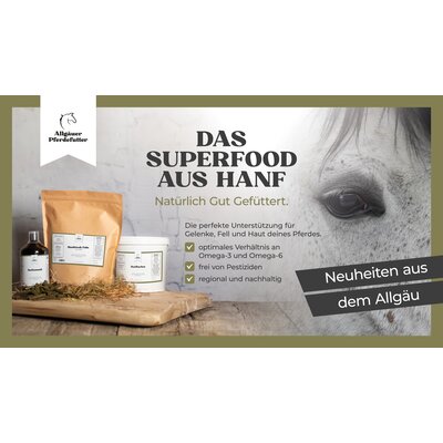 Allgäuer Pferdefutter Hanfstroh Cobs mit CBD