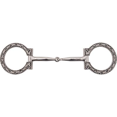 Qualcraft D-Snaffle-Bit Antique Edelstahl Offset 13,5 cm