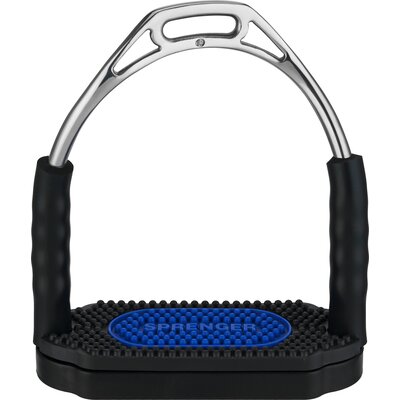 SPRENGER Gelenksteigbügel Bow Balance schwarz/blau | 12 cm