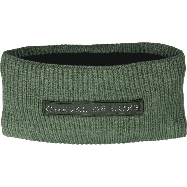 Cheval de Luxe hoofdband met glitterpatch-belettering hunter green | One size