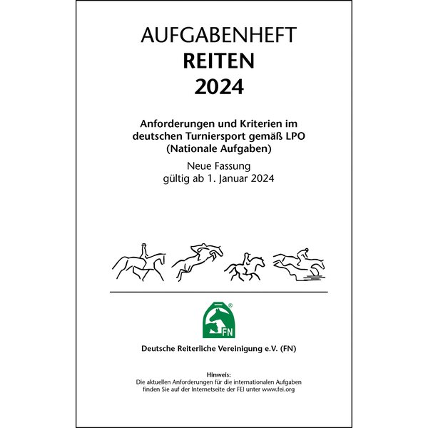 Aufgabenheft Reiten 2024 (Nationale Aufgaben) - Inhalt ohne Ordner, FNverlag 