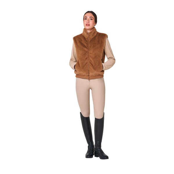 EQUESTRO bodywarmer van imitatiebont voor dames 