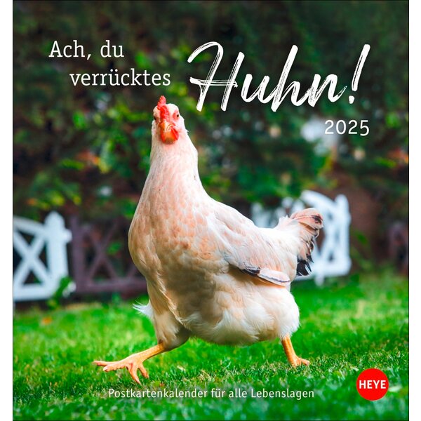 Postkartenkalender Hühner 2025 - Ach, du verrücktes Huhn 2025