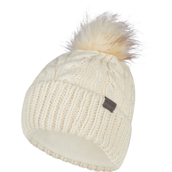 PIKEUR Sports Collection Beanie Plait wool white | 55/57