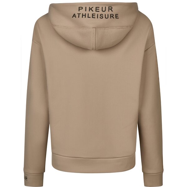 PIKEUR Athleisure geribd sweatvest met capuchon en ritssluiting 