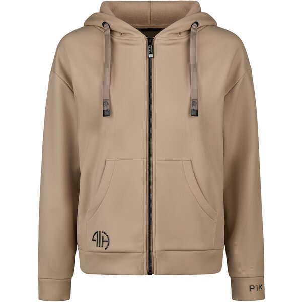 PIKEUR Athleisure geribd sweatvest met capuchon en ritssluiting 