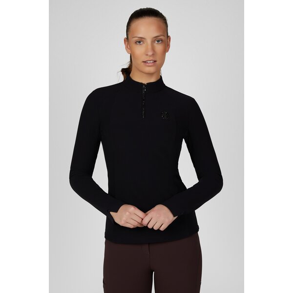 PIKEUR Selection functioneel shirt met rits en ribstructuur 