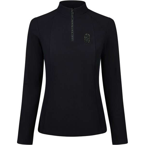 PIKEUR Selection functioneel shirt met rits en ribstructuur 