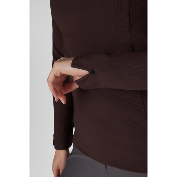 PIKEUR Selection functioneel shirt met rits en ribstructuur 