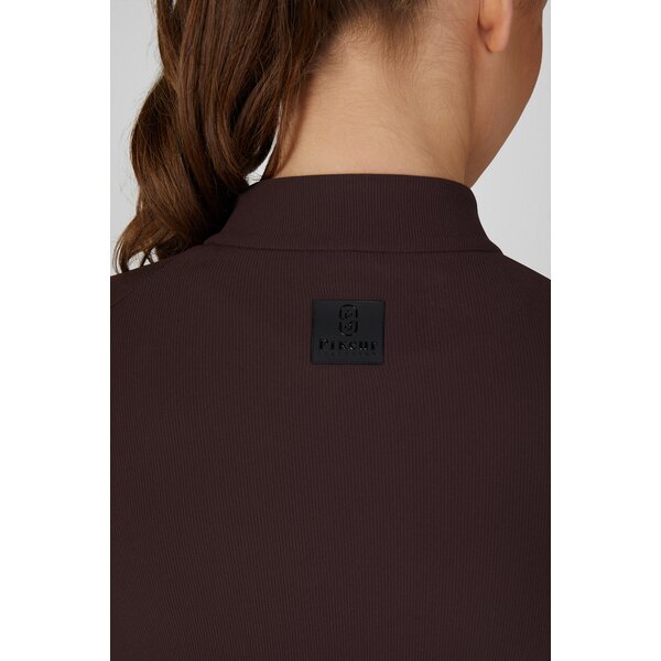 PIKEUR Selection functioneel shirt met rits en ribstructuur 