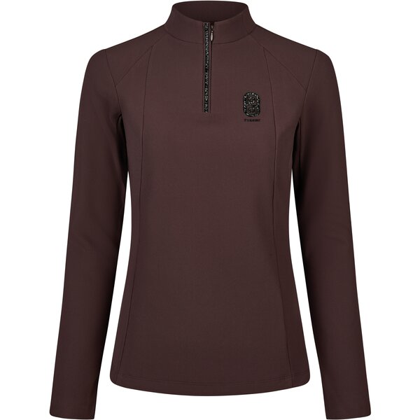 PIKEUR Selection functioneel shirt met rits en ribstructuur 