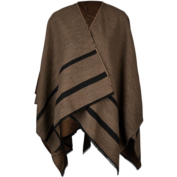 PIKEUR Selection bedrukte cape mocha cream | One size