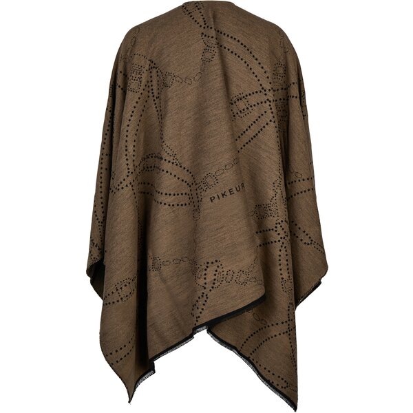 PIKEUR Selection bedrukte cape mocha cream | One size