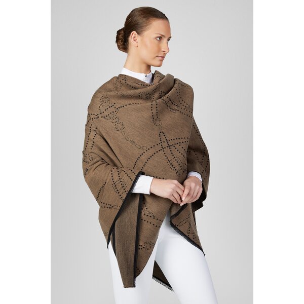 PIKEUR Selection bedrukte cape mocha cream | One size