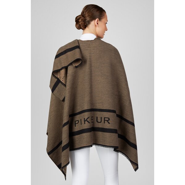 PIKEUR Selection bedrukte cape mocha cream | One size