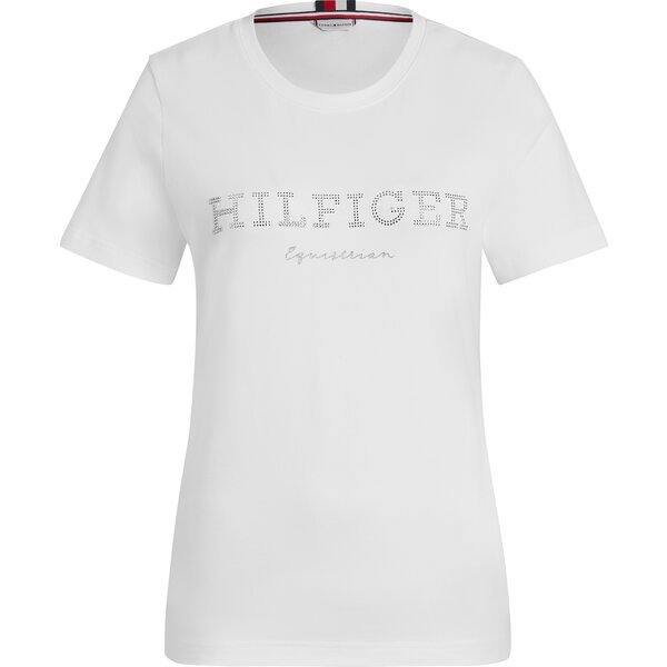 TOMMY HILFIGER EQUESTRIAN T-Shirt Belmont Glitzer optic white | XS