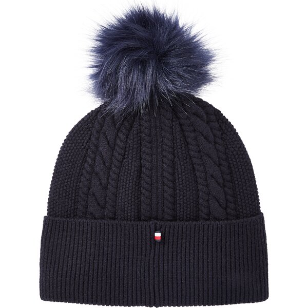 TOMMY HILFIGER EQUESTRIAN beanie met pompon Perry desert sky | One size