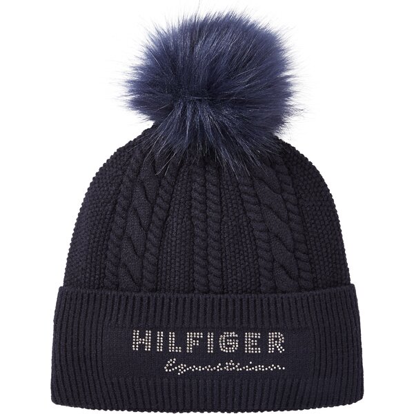 TOMMY HILFIGER EQUESTRIAN beanie met pompon Perry desert sky | One size