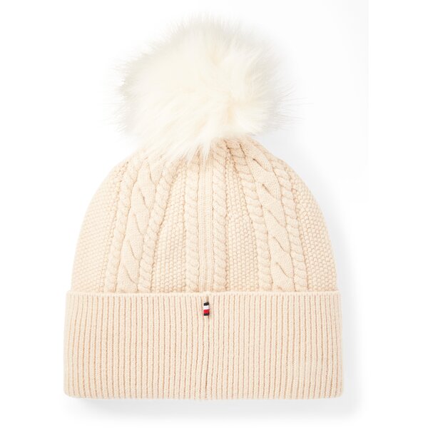 TOMMY HILFIGER EQUESTRIAN beanie met pompon Perry dove | One size
