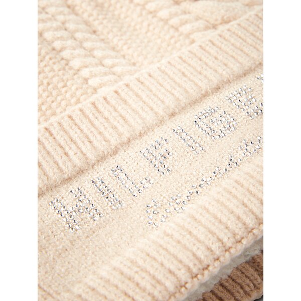 TOMMY HILFIGER EQUESTRIAN beanie met pompon Perry dove | One size