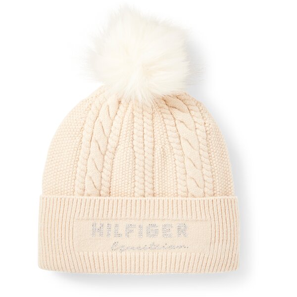 TOMMY HILFIGER EQUESTRIAN beanie met pompon Perry dove | One size