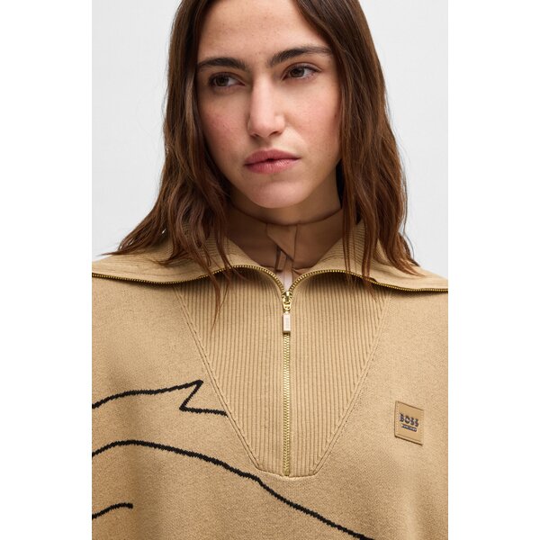 BOSS EQUESTRIAN gebreide cape Alisha camel | One size