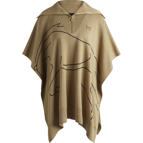 BOSS EQUESTRIAN gebreide cape Alisha camel | One size