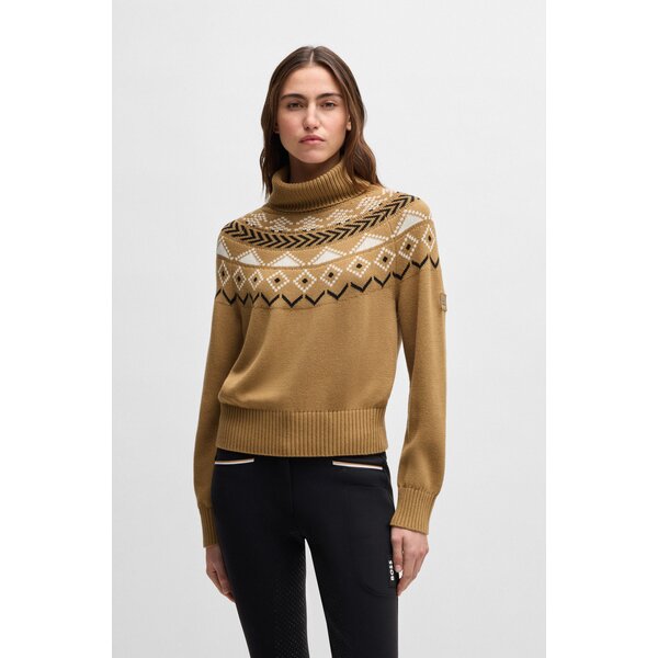 BOSS EQUESTRIAN gebreide trui Anuk Norway camel | XS